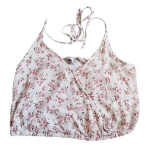 American Eagle Outfitters Floral Halter Crop Top Size Medium